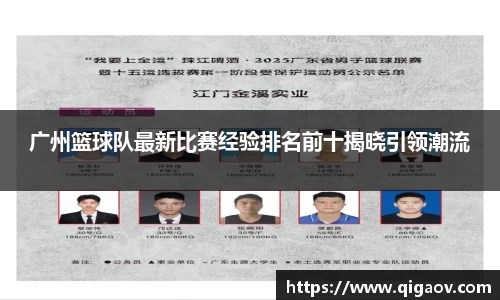 广州篮球队最新比赛经验排名前十揭晓引领潮流